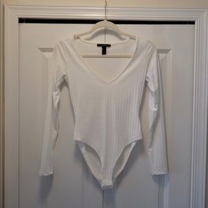 White V-Neck Jumpsuit